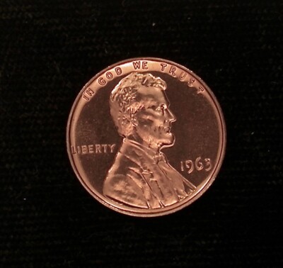 1963 1c HIGH GRADE CAMEO PROOF !!!!! BEAUTIFUL 2-SIDED FROST !!!!!