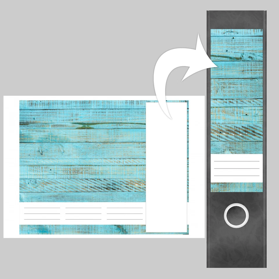 Ordnerrücken Aufkleber Set 4-teilig Panorama A4 selbstklebend Büro Motiv Holz - Bild 3 von 4