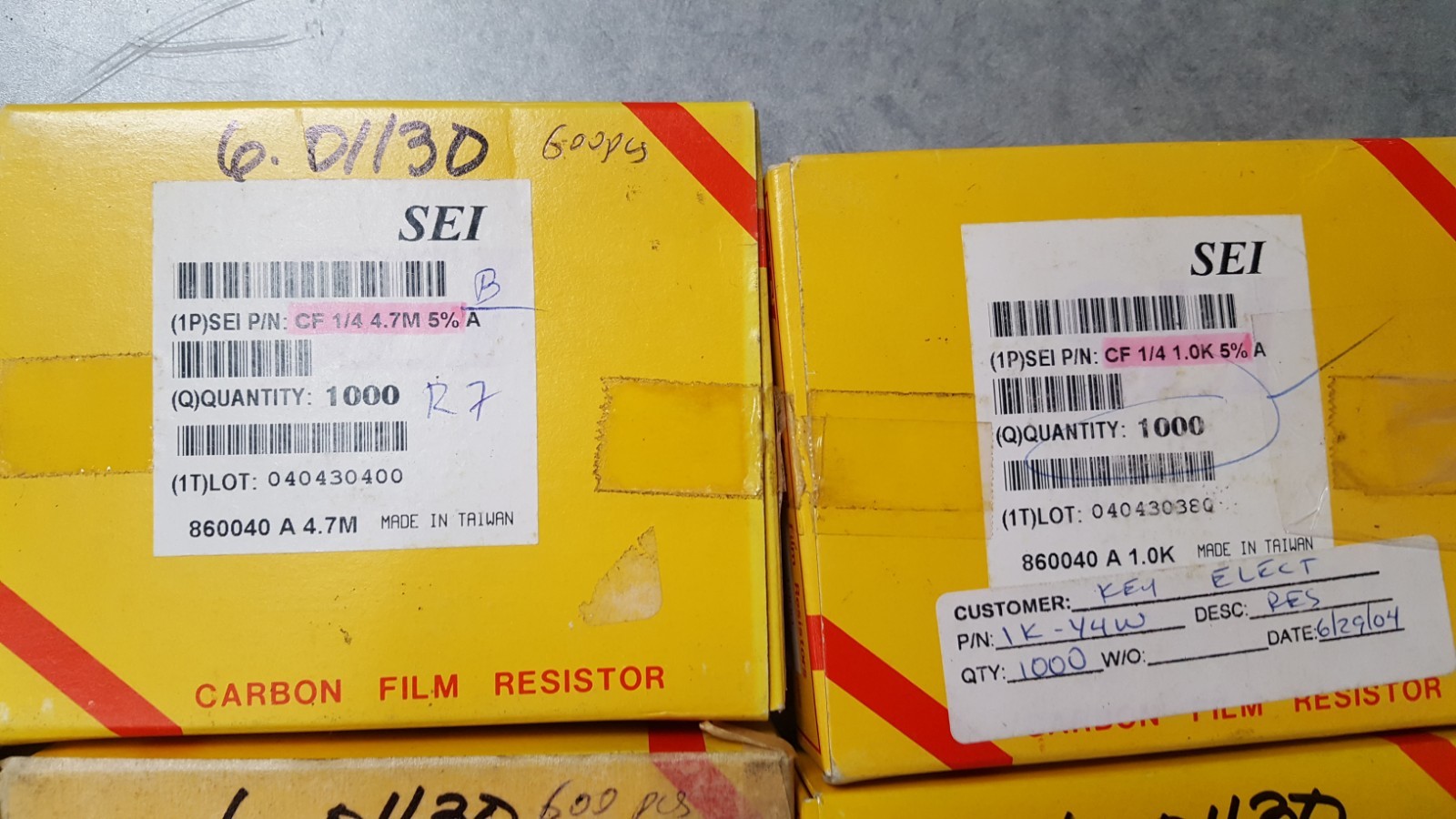 (6700 Pcs) Resistors Carbon Film , CF 1/4w , 5 , Mix Values , SEI