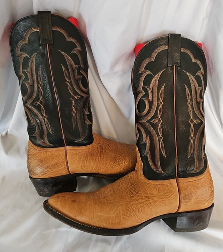 Nocona Brown Leather Cowboy Boots Made in USA Men's 13AAA - Picture 8 of 12
