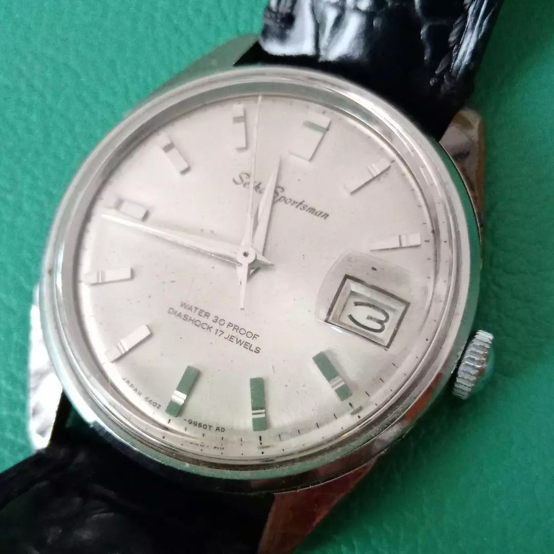 Seiko Sportsman 14112 Vintage ST.Steel Date 17 Jewels Manual Winding Mens Watch
