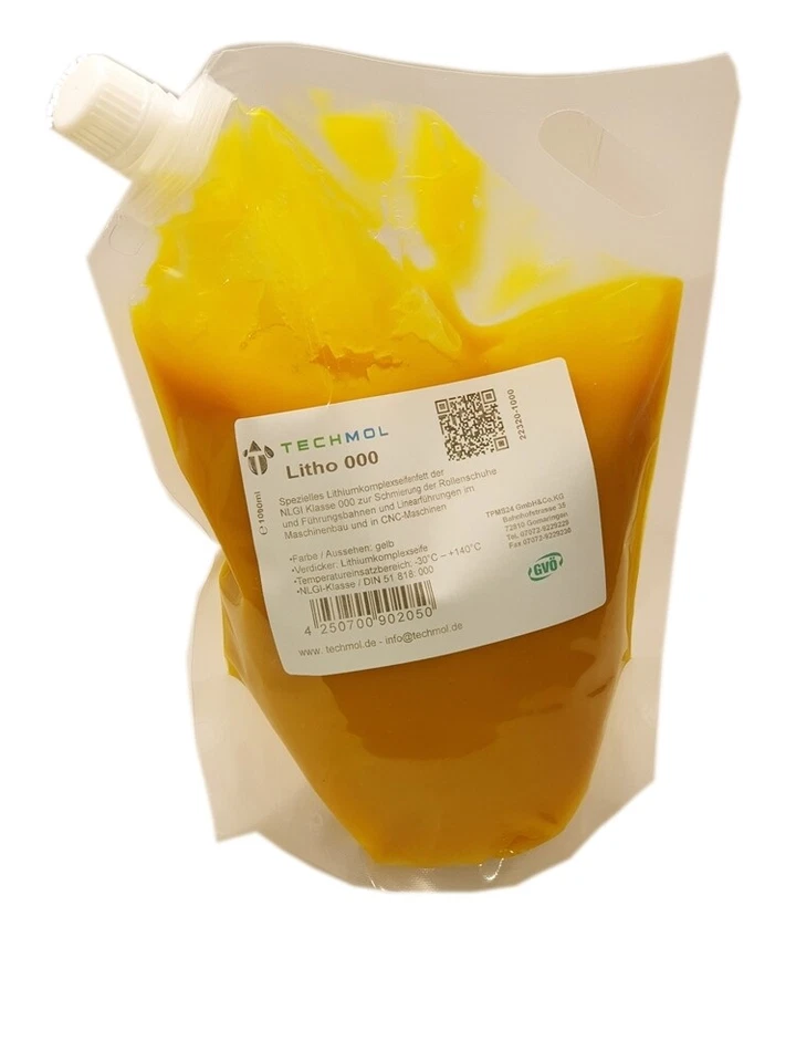 1x Lithogrease 000 Fließfett Linearführungen CNC Maschinen Führungsbahnen Spout