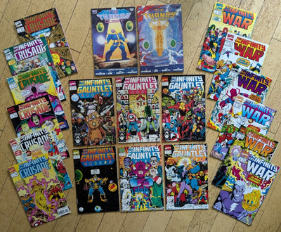 Thanos ''Infinity Gauntlet'' Lot (1990) - ''Thanos Quest'' + 3 series/20 books