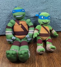 Lot of 2 Leonardo Teenage Mutant Ninja Turtles Plush TMNT Build A Bear Stuffed
