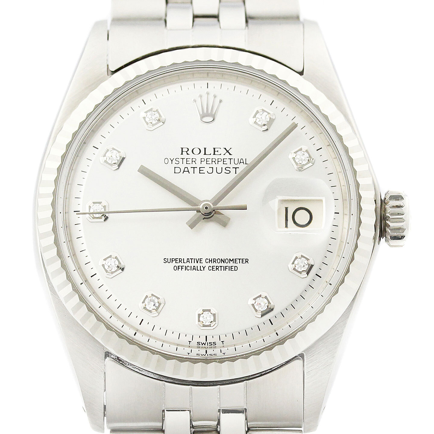 Rolex Datejust Silver 18K White Gold