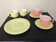 Hazel Atlas kids childs childrens tea set pastel Incomplete replacement Vintage