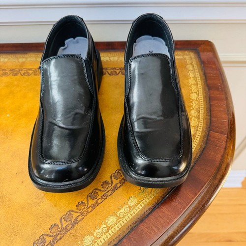 Deer Stags Kids Brian Black Leather Comfort Slip On Loafers Size 5W - Picture 3 of 9