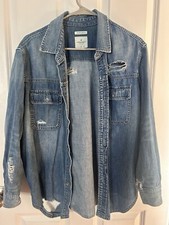 distressed oversized denim jacket