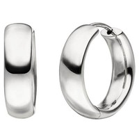 Creolen 20,2Mm Klappcreolen, Rund, 925 Silber, Rhodiniert Ohrringe Ohrschmuck