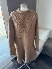 ALEXANDER MCQUEEN Cutout Cable-knit Wool and Cashmere Mini Dress Sz M Ret $1500