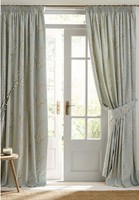 LAURA ASHLEY  PUSSY  WILLOW SAGE PENCIL PLEAT Cotton Lined Curtains 223x229 cm