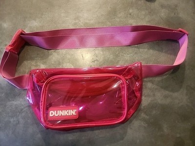 LIMITED EDITION Dunkin Donuts Fanny Pack Bag PINK Clear Logo Collectible