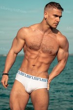 Male Model Photo Print Muscular Handsome Shirtless Hunk Abs Jock -MM640