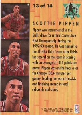1993-94 FLEER ULTRA SCOTTIE PIPPEN #13 | eBay