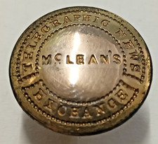 Rare Antique McLean's Telegraphic News Exchange Gilt Button by Jennens & Co