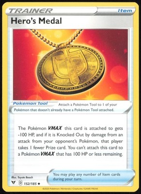 Hero's Medal 152/185 Pokemon Vivid Voltage VIV NM