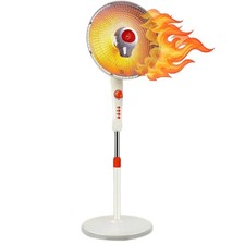 Stufa Piantana a Carbonio, Ventilatore Aria Calda, Oscillante 90°, Riscaldamento