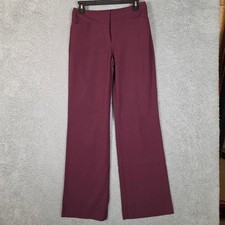 Ann Taylor LOFT Dress Pants Womens 2 Burgundy Excellent Curvy Flare Trousers