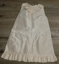 Marie Chantal girl 8 Blush pink Sleeveless Ruffle Dress 100% Silk