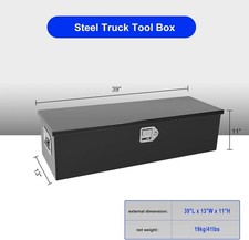 39x13x10 Black Steel Truck Underbody Pickup Tool Box Rv Atv Trailer Storage