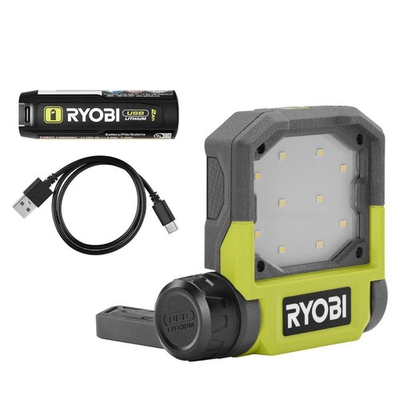 #ad #ad RYOBI USB Lithium Pivoting LED Flip Light 3 Mode Kit 2.0 Ah Battery $34.99