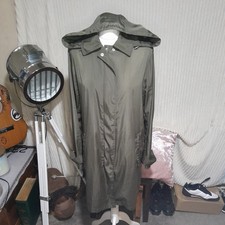 Michael Kors Rain Coat Khaki Light Weight Satin Fishtail Anorak VGC Designer 