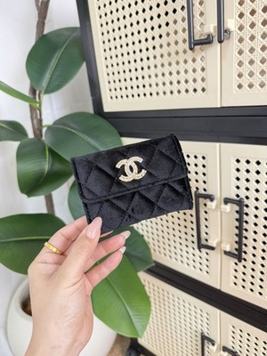 Chanel Beauty VIP Gift Bag Black Velvet wallet with box | eBay