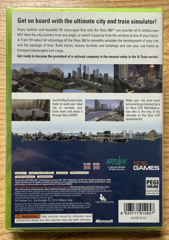 A-Train HX Microsoft XBOX 360 Artdink 505 Games New & Sealed PAL UK Version - Image 2 of 3