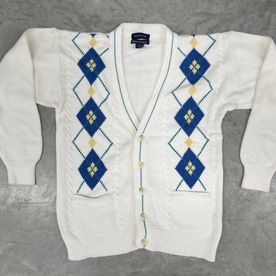 Gant Vintage 90 s Grandpa Sweater  Cardigan White Tennis Wimbledon M