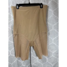 HONEYLOVE Shapewear High Waist Mid-Thigh Bodysuit Short 2X Beige Shaping Panties