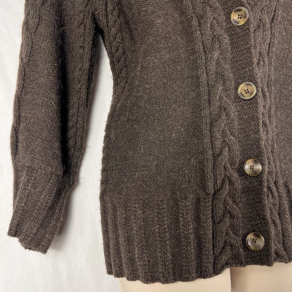 Cárdigan suéter Ann Taylor Loft para mujer grande mezcla de lana alpaca manga larga Foto 3 de 4