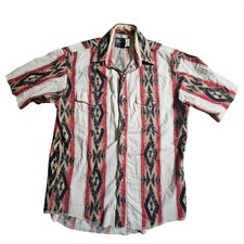 Vintage Wrangler Aztec Southwestern Pearl Snap Western Shirt Mens M Cotton
