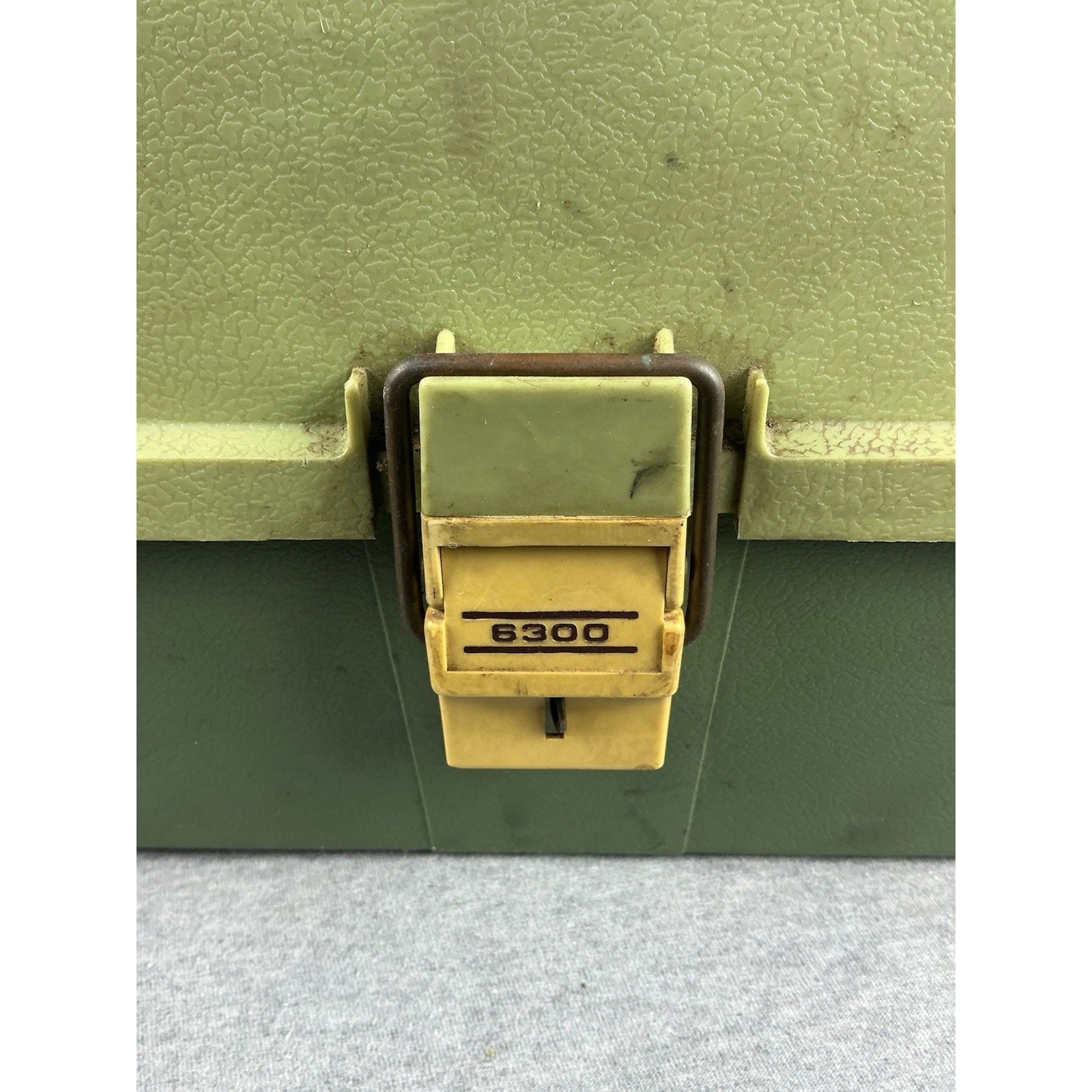 Vintage Plano 6300 Green Tan 3 Tray Tackle Box USA Made Storage Organizer