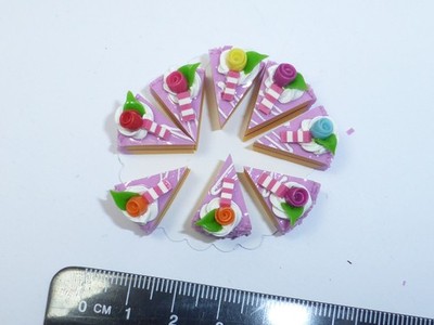 Geschnittener Schichtkuchen 8 Scheiben Puppenhaus Miniatur Bäckerei Zubehör Maßstab 1:12