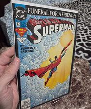 Superman #77  Brett Breeding Signed Mike carlin signed D.C. 1993 NM- funeral