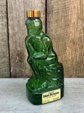 Mennen Skin Bracer Thinker Vintage 1970s After Shave 7oz. Green Glass Empty