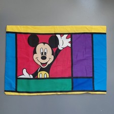 Mickey Mouse and Goofy Pillowcase NOS Vintage 20X26 Disney Color Block Retro