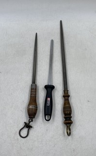 Vintage F. Dick Steel Blade Knife Sharpening Hand Tool With Grip Handle Lot Of 3