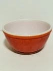 Vintage Pyrex Red White Mixing Bowl Nesting Small 6.5” Round Milk Glass