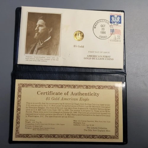 1986 $5 American Gold Eagle Walking Liberty 1/10 oz Gold Coin