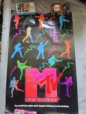 Very Rare 1982 MTV 1st Year Anniversary Poster With Ori