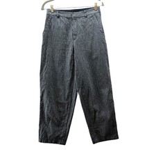 Uniqlo Linen Cotton Tapered Trouser Womens S Blue White Striped High Rise