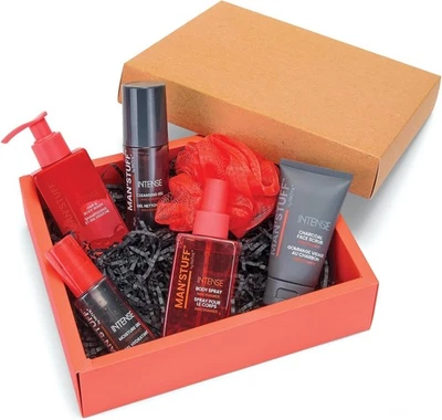 MAN'STUFF Mens Toiletry Gift Set Man Stuff Total Intense VEGAN Face Body Skincare Kit