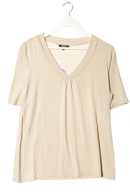 MORE & MORE V-Ausschnitt-Shirt Damen Shirt Gr. DE 44 creme Casual-Look