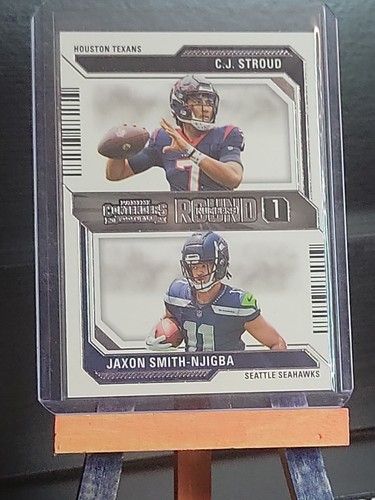 C.J. Stroud / Jaxon Smith-Njigba #4 — 2023 Panini Contenders Round Number football card