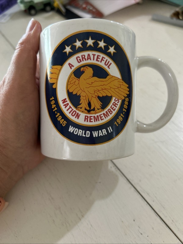 WWII 50th Anniversary Commemorative Coffee Cup