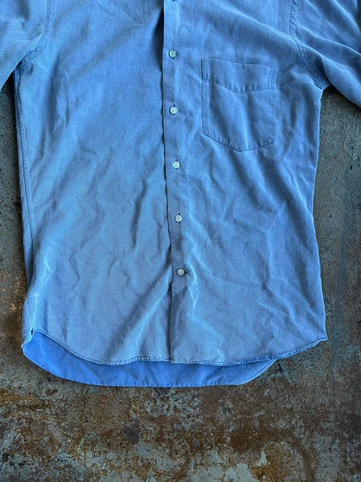 Camisa de vestir azul The Shirt Factory Collection Hecha en Italia manga media larga Foto 4 de 4