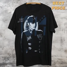 HOT NEW APPAREL ~ 1990 Janet Jackson Rhythm Nation Tour Shirt Unisex Black Shirt