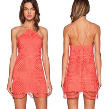 STYLESTALKER Coral Hong Kong Shift Dress SMALL Orig $190