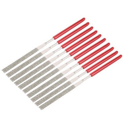 10pcs 2mm x 100mm Flat Diamond Needle File 150 Grits